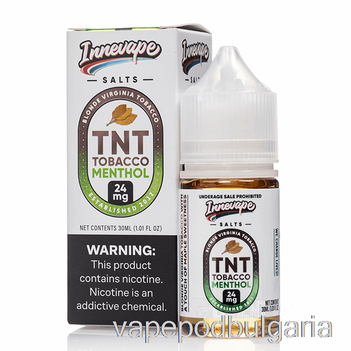 Vape 10000 Дръпки Tnt Tobacco Menthol Salts - Innevape E-liquids - 30ml 50mg